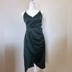Green silk dress